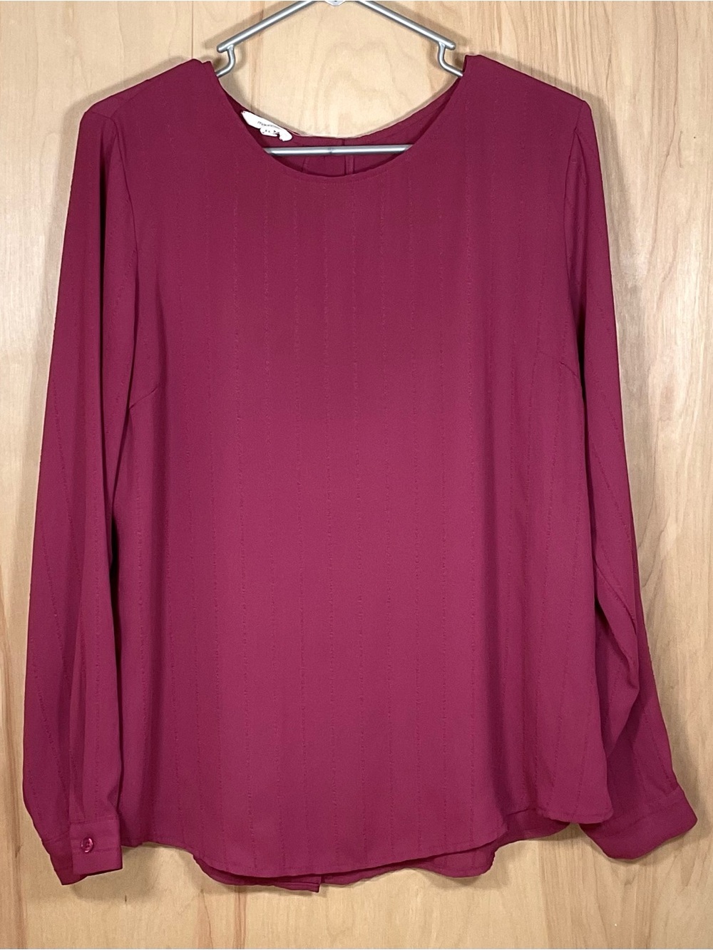 Maurices Button Down Back Sheer Striped Blouse - EUC